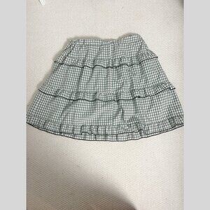 2/$30 Vero Moda Green White GIngham Ruffle Skirt XL